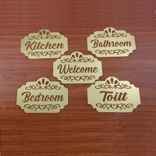 Mirror Welcome Bedroom Bathroom Toilet Kitchen Wall Sticker Door Sticker Art Mirror Indicator Custom Personalized Home Decor