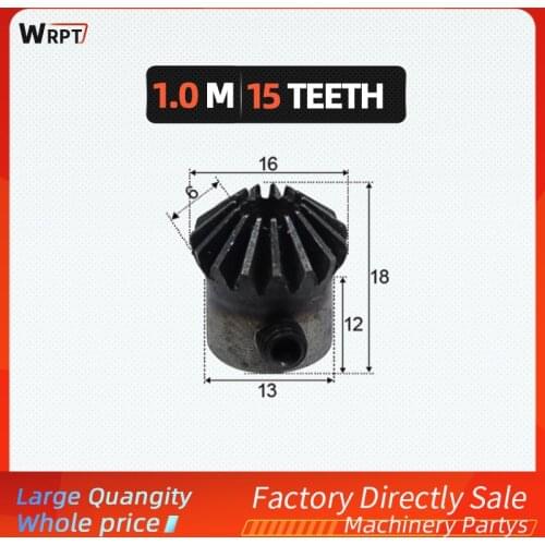 1pcs 1Modulus 1M15T bore diameter 6mm Silver 15 Teeth 45 Steel Tapered Bevel Gear Wheel Top Screws transmission parts