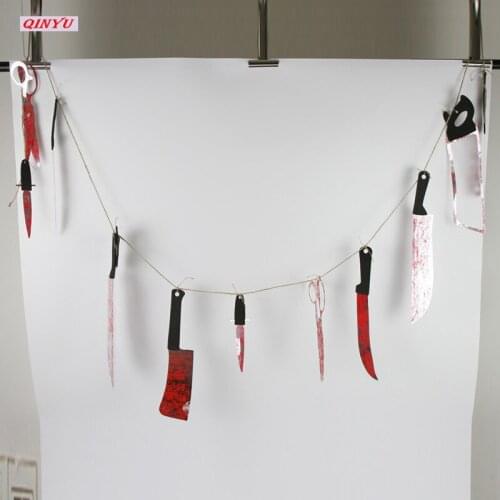 1pcs Blooding Knife Weapons Prank Props Halloween Haunted House Props Horror Ornaments Halloween Decoration Supplies 6zHH039