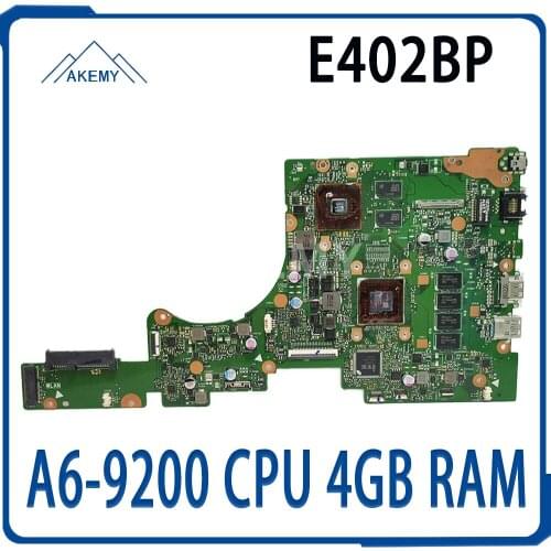 Akemy 90NB0E50-R00040 Laptop Motherboard For Asus E402BP E402B Notebook mainboard test OK A6-9200 CPU 4GB RAM (V2G)