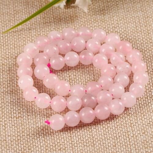 Natural Pink Crystal Stone Beads For Jewelry Making Pink Quartz Stone Round Beads DIY Bracelet 4/6/8/10/12/14 mm Strand 15