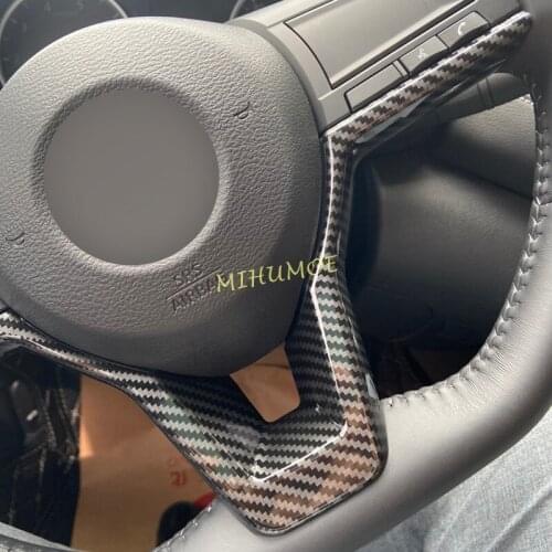 For Nissan Sentra Rogue Sport X-Trail Qashqai Kicks Altima Versa Micra Juke Carbon Fiber Interior Steering Wheel Cover Trims