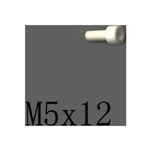 2pcs M5x12mm Inner Hexagon Cylindrical Head Screw Ceramic Insulated Bolt High Temperature Corrosion Resistance Zirconin