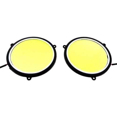 1 Pair Car 12V DC 90mm DRL Daytime Running Light Round Shape White LED Car DRL Waterproof Turn Signal Light Night Driving Lamp