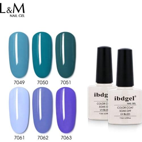 Ibdgel 7.3ml New D-1Color gel series nail polish UV soak off gel red blue high quality Full colorful nails glue 6pcs/lot bottle