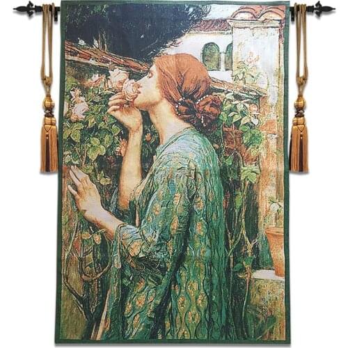 Cotton Jacquard Tapestry Top Grade House Decoration Art European Tapestry Wall Hanging Textile Waterhouse Painting 80*120 cm