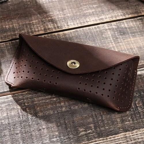 Leather Glasses Storage Case Retro Protective Cover Holder Bag Sunglasses Protector Bag Pouch