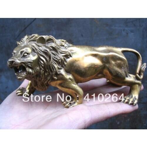 Beautiful rare Male lion bronze statue