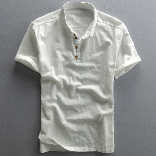 Real Picture Linen Shirts For Men Vintage Chinese Style Casual Summer Mens Shirt Short Sleeve Plus Size XXXXL Men Clothes A736