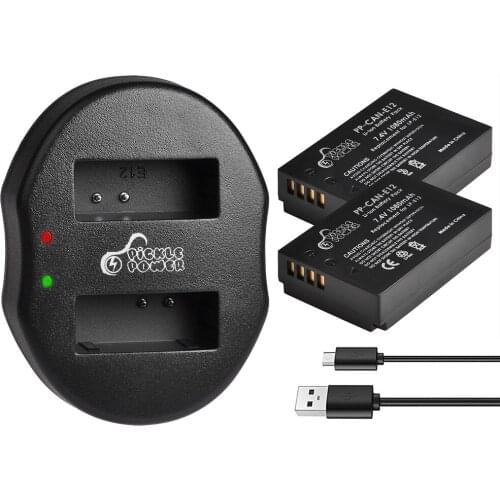 2 Pcs LP-E12 LP E12 LPE12 Li-ion Battery & Dual USB Charger for Canon EOS M EOS M10 M50 M100 100D Kiss X7 Rebel SL1 Camera