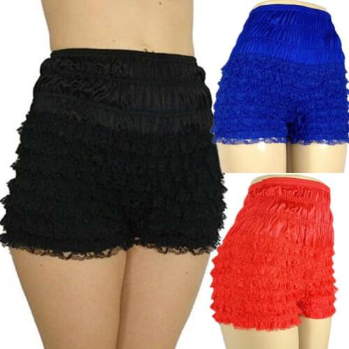 Fashion Women Ladies Solid Lace Frilly Ruffle Knicker Underwear Short Pants Safety Shorts