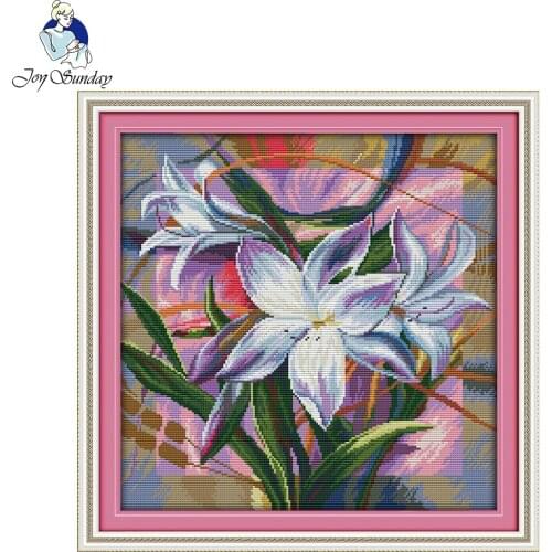 Joy Sunday Lily Cross Stitching patterns Chinese Cross Stitch Kits For Embroidery Needlepoint Set