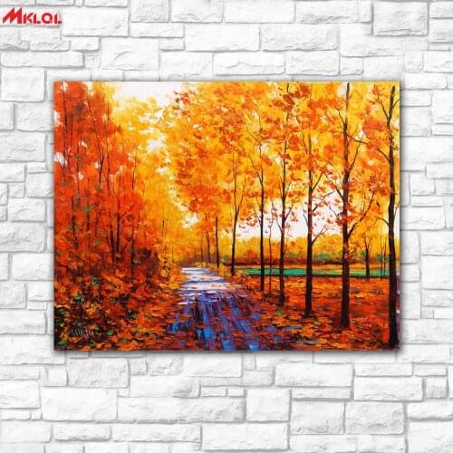Wall Art Maple trail Landscape painting Painting For Living Room Home Decoration Oil Painting On Canvas Wall Painting no fram