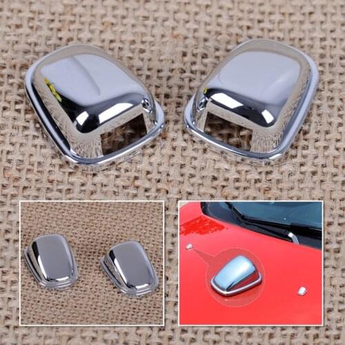 CITALL New Chrome Windscreen Washer Car wiper Water Spray Nozzle Cover sequins Sticker for Ford Ecosport 2013 2014 2015