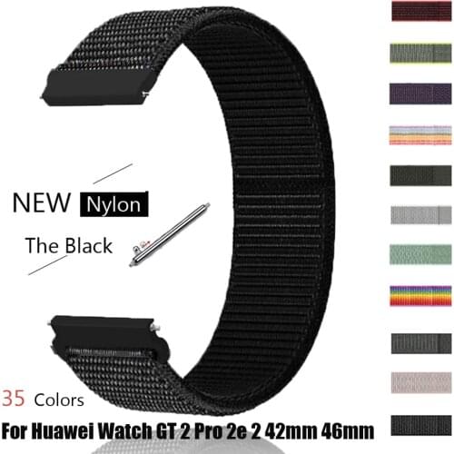 20mm 22mm Nylon Loop Strap for Huawei Watch GT 2 Pro 2e Band Wristbelts Sport Bracelet for huawei watch GT 2 46mm 42mm WatchBand