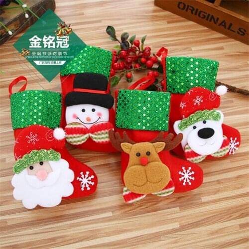 Christmas decoration sock crafts star elk angel bell Christmas tree hanging ornaments christmas party decor