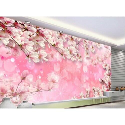 Pink flower wallpaper mural 3d wallpaper flower 3d wallpaper living room 3d mural wallpaper