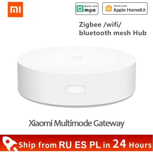Newest Xiaomi Mijia Smart Multi-Mode Gateway 3 ZigBee WIFI Bluetooth Mesh Hub Smart Home Hub Work With Mijia APP Apple Homekit