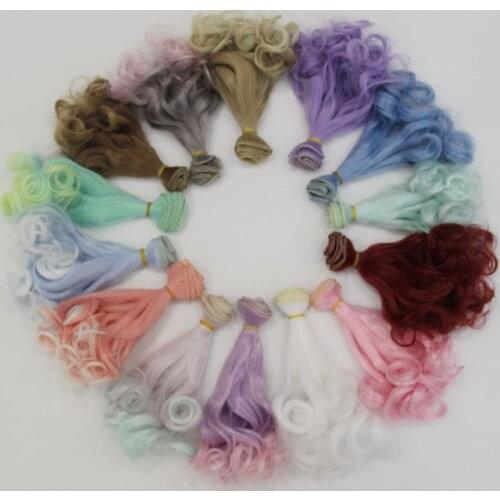 Cute DIY Wig Curls Hair Weaving 1/3 1/4 1/6 1/8 bjd Doll Wig 15 * 100cm Hair In a Variety Of Colors High-temperature Wire