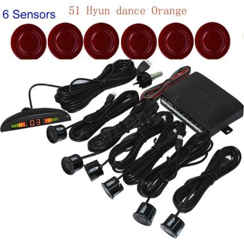 LED Display monitor Car Radar System Indicator 6 Sensors Reverse Radar 44 colors for choice