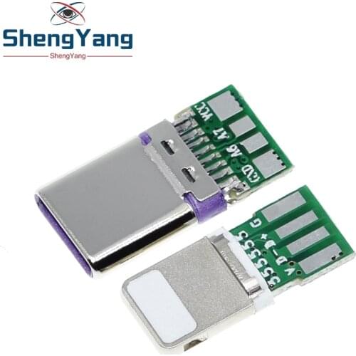 DC5V 2.5A Type-C USB Connector With 4Pin PCB To Lightning 8Pin USB With 4Pin PCB For Apple Iphone Data Charge Cable DIY KIT