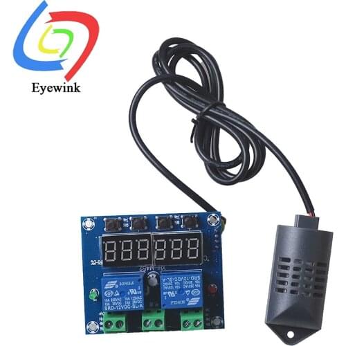 XH-M452 High Precision DC 12V 10A Digital LED Dual Output Temperature and Humidity Controller Module with SHT20 Sensor