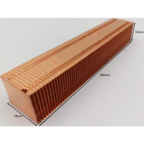 1pcs Full Copper Rectangular Heat Sink Welding Scattered Notebook Projector 100mm Length 18mm Width 15mm Thickness