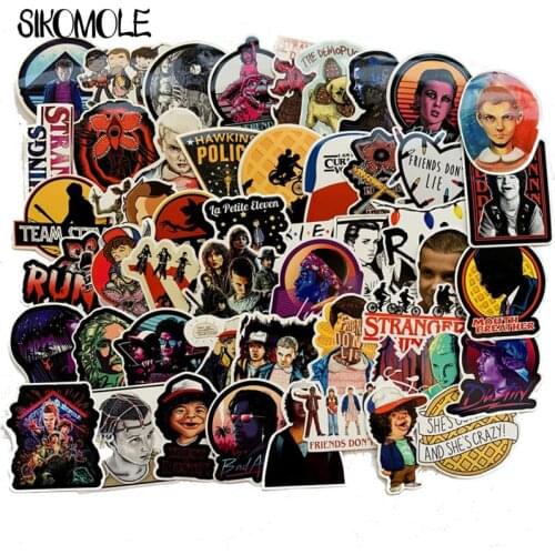 50pcs Stranger Things Stickers Pack Anime Pegatina For Children For Laptop Fridge Phone Skateboard Suitcase Funny Sticker F3