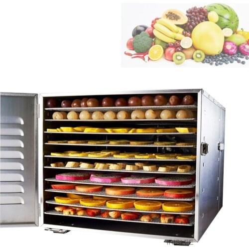10 Trays Food Dehydrator Snacks Dehydration Dryer Fruit Vegetable Herb Meat Drying Machine Stainless Steel 110V 220V 1000W