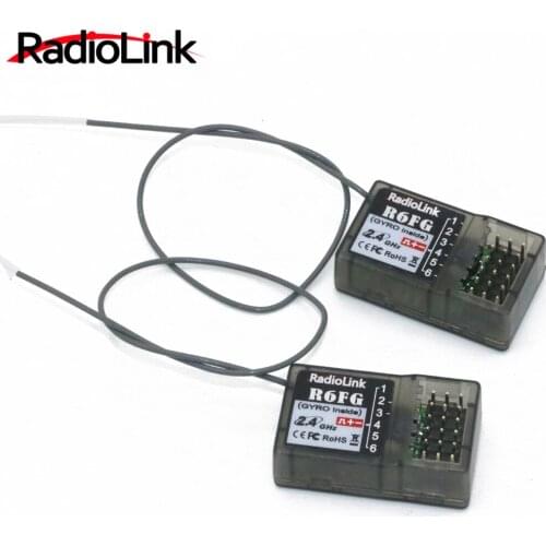 10pcs Radiolink R6FG 2.4GHz 6 Channel FHSS Receiver Radio Control System Gyro Integrant For RC4GS RC3S,RC4G T8FB Transmitter