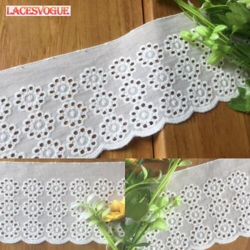 14yards 9.2cm Cotton embroidery Lace trim Patchwork Needlework sewing accessories Clothes edge decoration Garment material 789