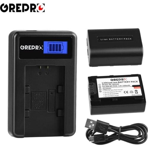 2Pcs NP-FV50 NP FV50 NPFV50 Batteries + LCD USB Charger for Sony NP-FV30 FV50 FV70 FV90 FV100 FV120 HDR-SR68 DCR-SX85 290E PJ510