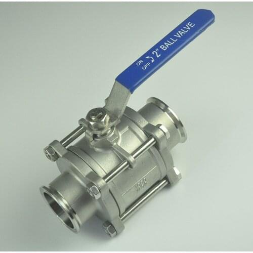 2" / 51MM Sanitary stainless steel 3 Piece ball valve SS304 Triclamp