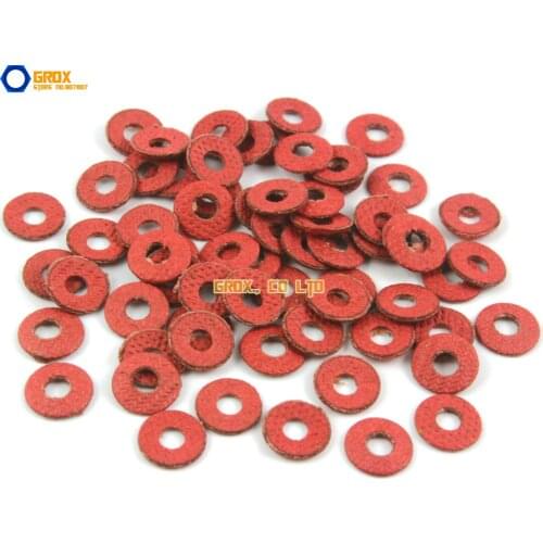 3000 Pieces M3*8*0.8mm Red Paper Washer Insulation Washer
