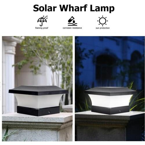 6LED Solar Power Fence Light Waterproof Square Column Lamp Garden Decoration Low Heat Radiation with Long Service Life