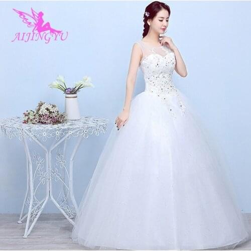 AIJINGYU 2021 2020 custom made Customized new hot selling cheap ball gown lace up back formal bride dresses wedding dress FU251