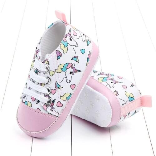AiKway Childrens Shoes Soft Bottom Printing non-slip Baby Canvas Shoes Baby Shoes Newborn Toddler Shoes