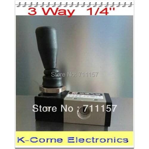Free Shipping 3 Way 1/4" BSP Hand Lever Operated Solenoid Valves Manual Control Pneumatic Valve 3H210-08 G1/4