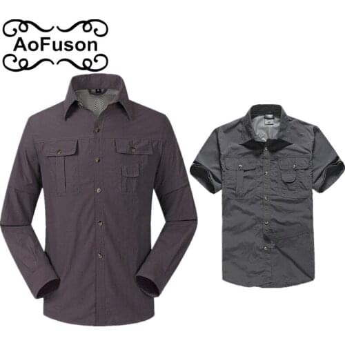 Quick Dry Outdoor Mens Summer Shirts Quick Dry Breathable Removable Sports Fishing Trekking Trekking Hiking Male Thin Clothing
