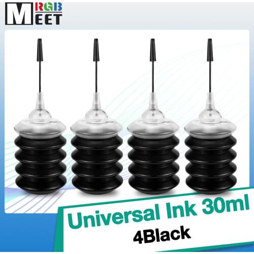 4BK Black Universal 30ml Dye Ink K C M Y Refillable Ink Kit For HP for Canon For Brother For Epson Printer