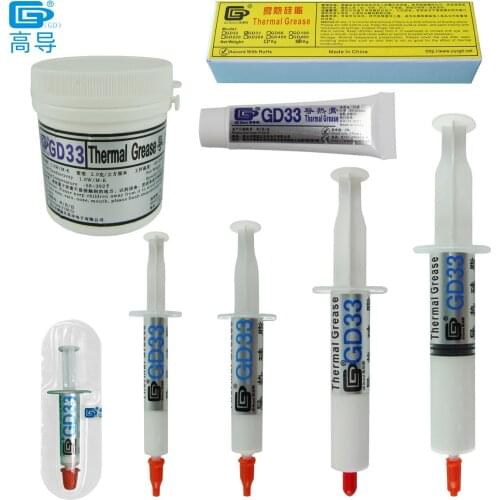Net Weight 1/3/7/15/30/90/150 Grams GD33 Thermal Conductive Grease Paste Plaster for CPU LED GPU Heat Sink Compound SSY SY ST CN