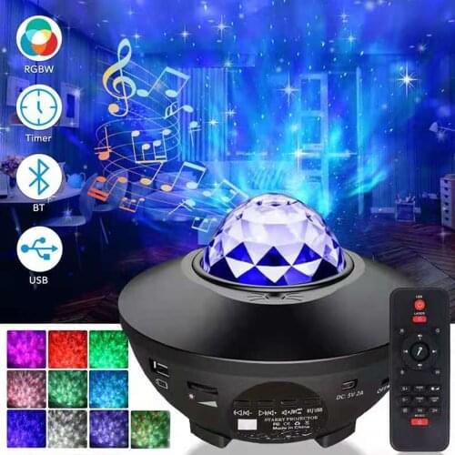 Colorful Starry Galaxy Projector Night Light Bluetooth USB Music Player Star Night Light Romantic Projection Lamp Birthday Gifts