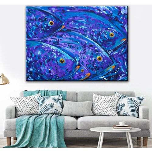 Colorful Fish Posters Cuadros Decorativos Wall Art Kids Room Decoration Cute Pictures Painting Quadri Moderni Custom Photo Print