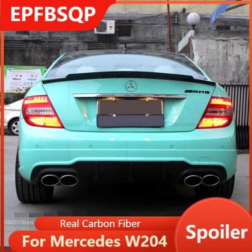 For Mercedes W204 Spoiler 2008 - 2014 C-class C180 C200L C63 C74 STYLE Real Carbon Fiber Car Rear Trunk Wing Mercedes Spoiler