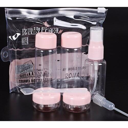Travel Mini MakeUp Container Bottle Plastic Transparent Empty Eyeshadow Makeup Face Cream Pot 7pcs/set New