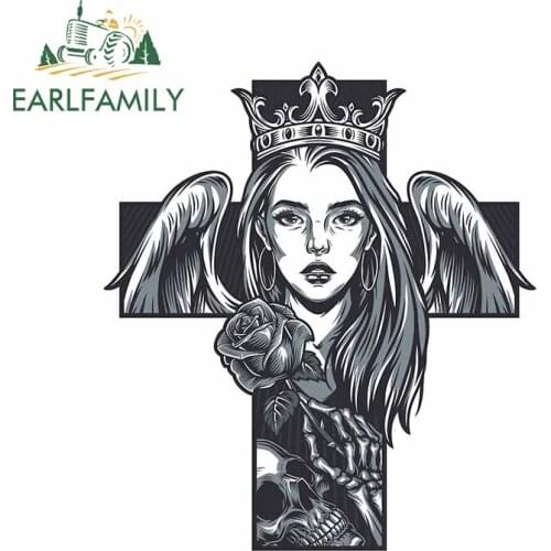 EARLFAMILY 13cm x 11.2cm for Chicago Queen Vinyl Car Stickers Waterproof Decoration Scratch-proof Decal Custom Printing for VAN