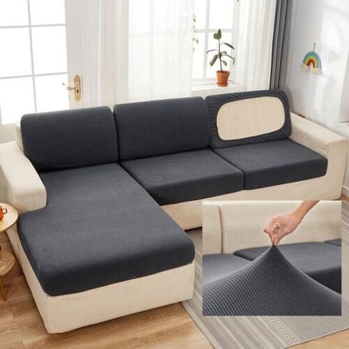 1/2/3/4 Seat Sofa Cover Cushion Chair Protector Stretch Washable Removable Slipcover Living Room Funiture Elastic Solid Color