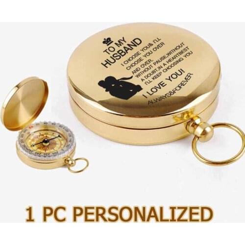 1pc Cusotmized Engrave Compass For Husband Dropshipping Personalized Christmas Gifts Navigator Functional Compass 2021 ZNZ034