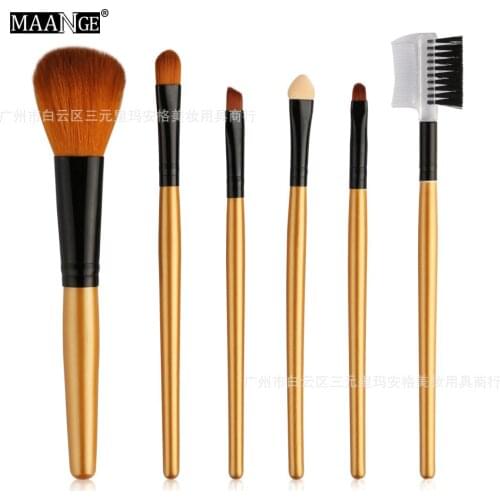 Hot Selling MAANGE 6 Champagne Makeup Brush Set Beauty Cosmetic Tool Express Wish Explosions Gift for Women