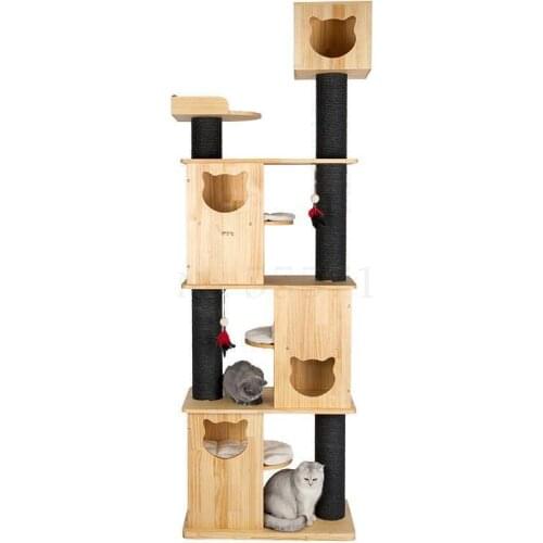 Imported Finnish pine solid wood cat climbing frame cat nest cat tree cat climbing frame cat house pet supplies Bao Shunfeng
